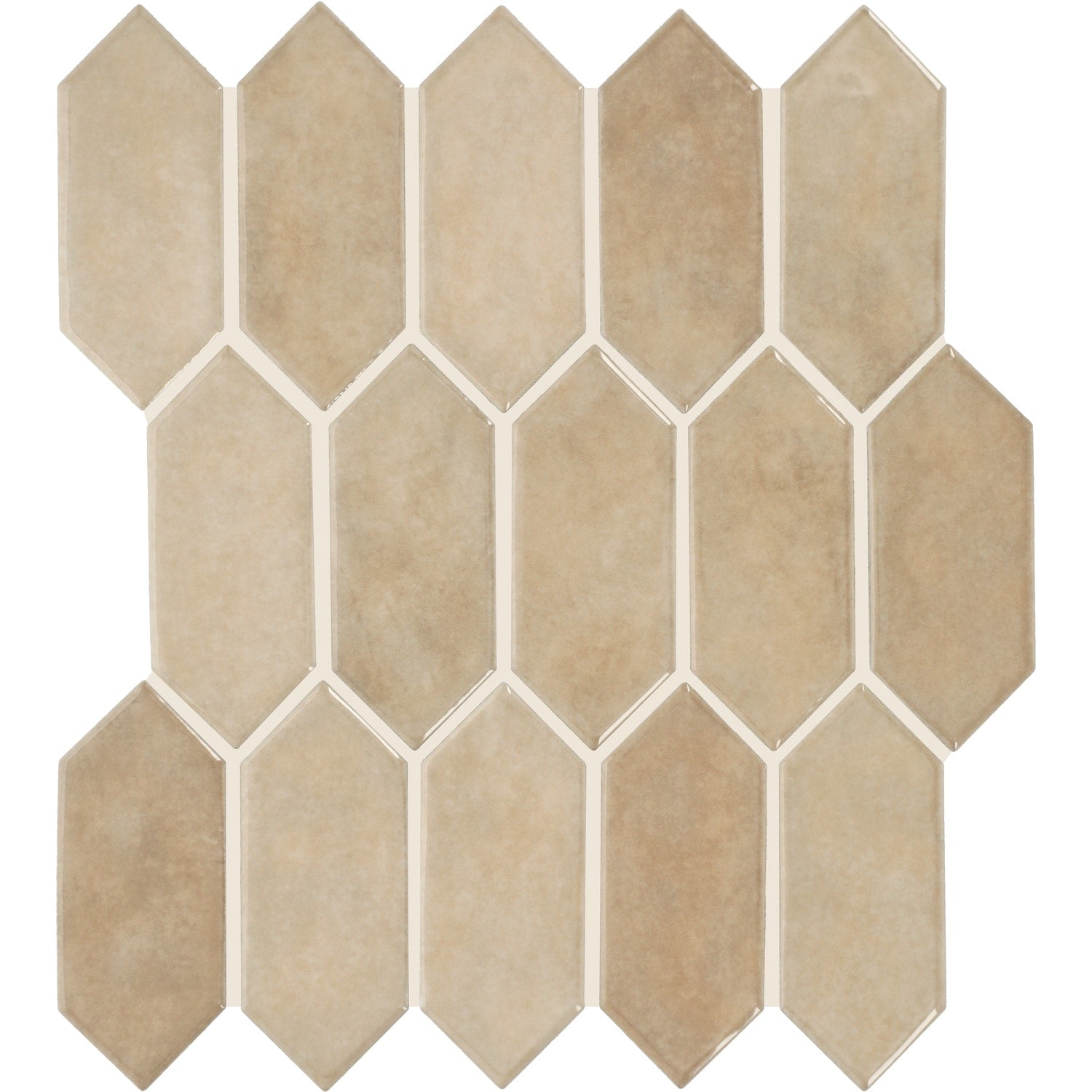Daltile Handcrafted Artistry Beige 11-in x 12-in Glossy Ceramic Handcrafted look Hexagon Mosaic Wall Tile product image