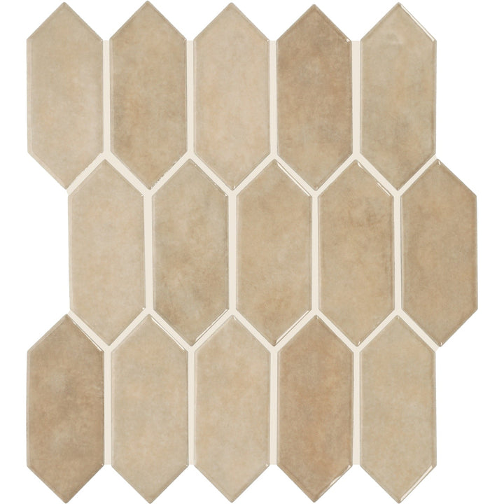 Daltile Handcrafted Artistry Beige 11-in x 12-in Glossy Ceramic Handcrafted look Hexagon Mosaic Wall Tile product image