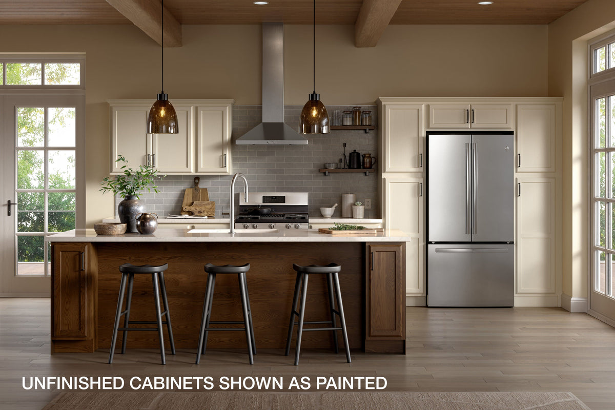 Project Source Oak Brook 18-in W x 35-in H x 23.75-in D Unfinished 3-Drawer Base Cabinet