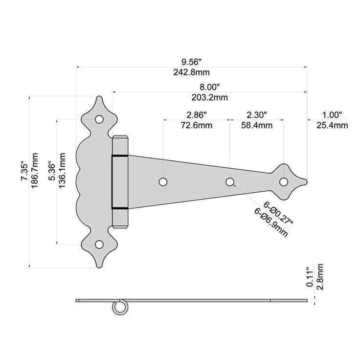 Everbilt Black Decorative Gate Tee Hinge and Latch Set