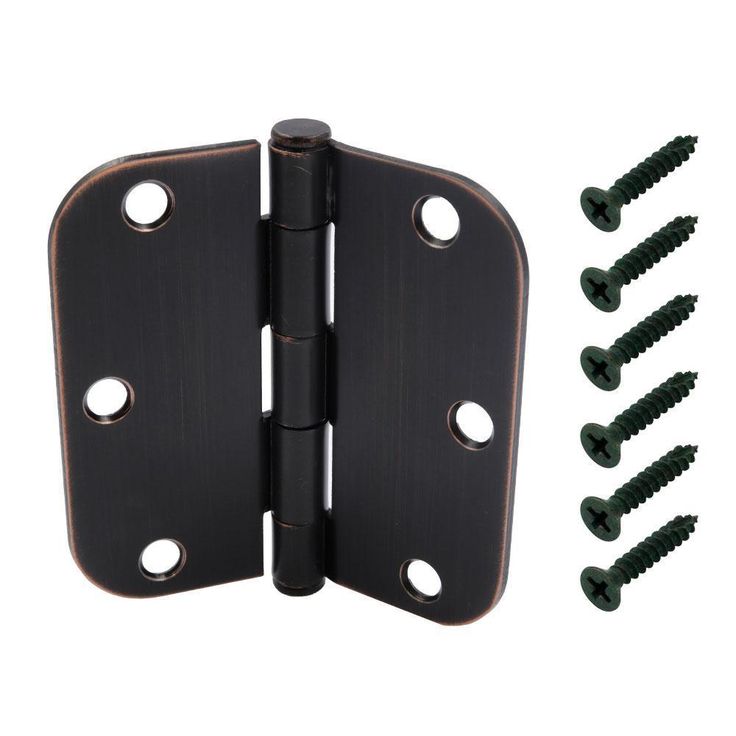 4 in. Satin Brass 5/8 in. Radius Adjustable Spring Door Hinge