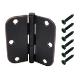 4 in. Satin Brass 5/8 in. Radius Adjustable Spring Door Hinge
