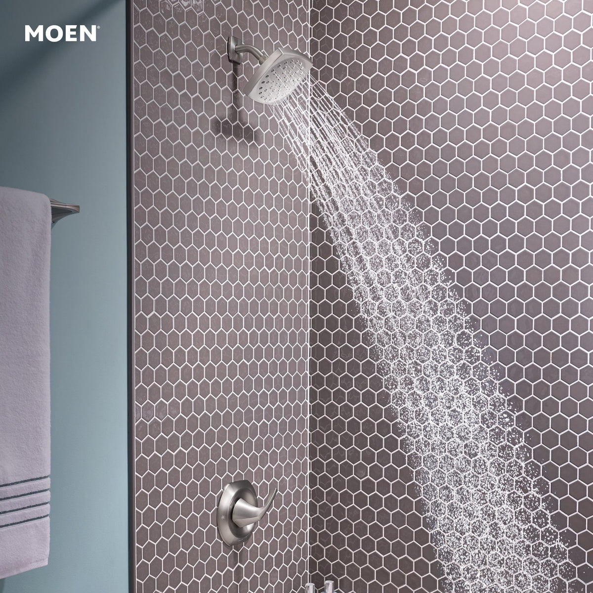 Moen Lindor Spot Resist Brushed Nickel 1-Handle Bathtub and Shower Faucet with Valve