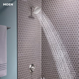 Moen Lindor Spot Resist Brushed Nickel 1-Handle Bathtub and Shower Faucet with Valve