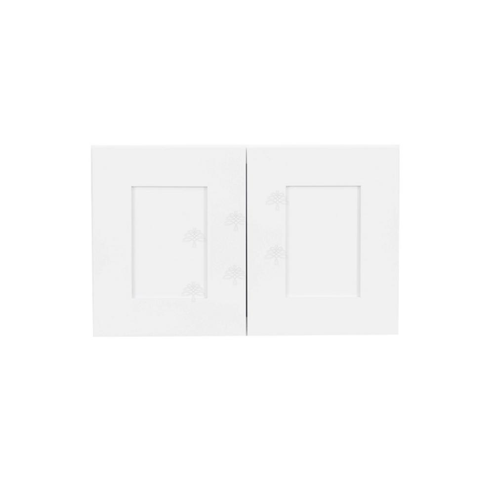 Lancaster Shaker Assembled 24x18x12 in. Wall Cabinet with 2 Doors No Shelf in White - Super Arbor