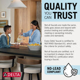 Delta Trask Matte Black Touch2O Touchless Single-Handle Pull-Down Kitchen Faucet with Deck Plate & Soap Dispenser