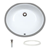 MR Direct 19 in. Undermount Bathroom Sink in White with White SinkLink and Pop-Up Drain in Brushed Nickel