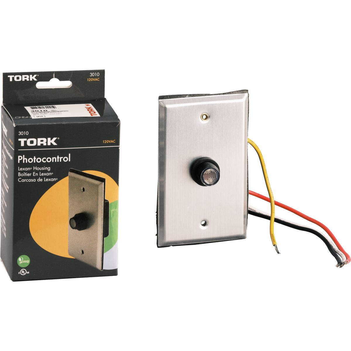 Progress Lighting Tork Photocontrol, Wire-In Light Sensor, 120VAC, 5-5/8 in H x 3 in W