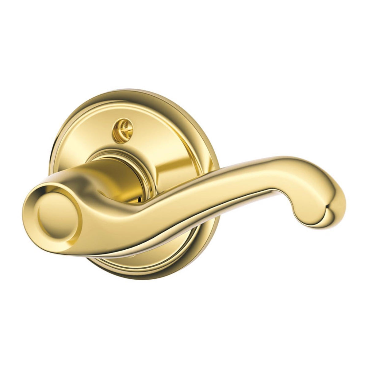 Schlage Flair Bright Brass Dummy Lever – Right Handed