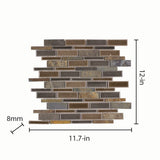 Elida Ceramica Natural Mountain 12-in x 12-in Crackled Ceramic/Stone Slate Linear Mosaic Wall Tile