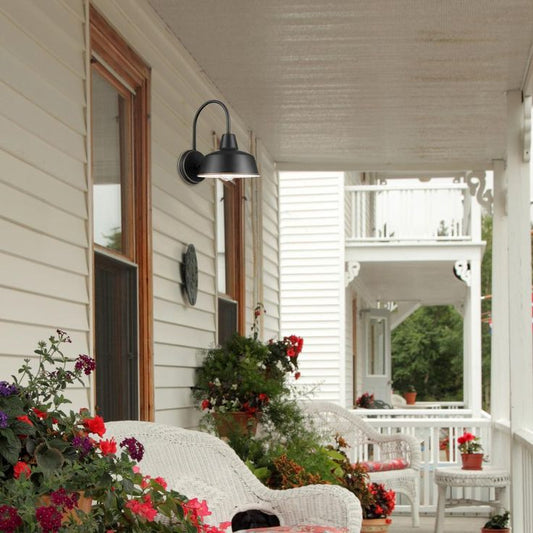 Delancey 1-Light Oil Rubbed Bronze and White Outdoor/Indoor Wall Lantern Sconce