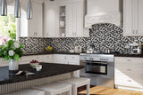 Elida Ceramica Midnight 12-in x 12-in Glossy Glass/Stone Marble Brick Mosaic Wall Tile