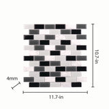 Elida Ceramica Midnight 12-in x 12-in Glossy Glass/Stone Marble Brick Mosaic Wall Tile