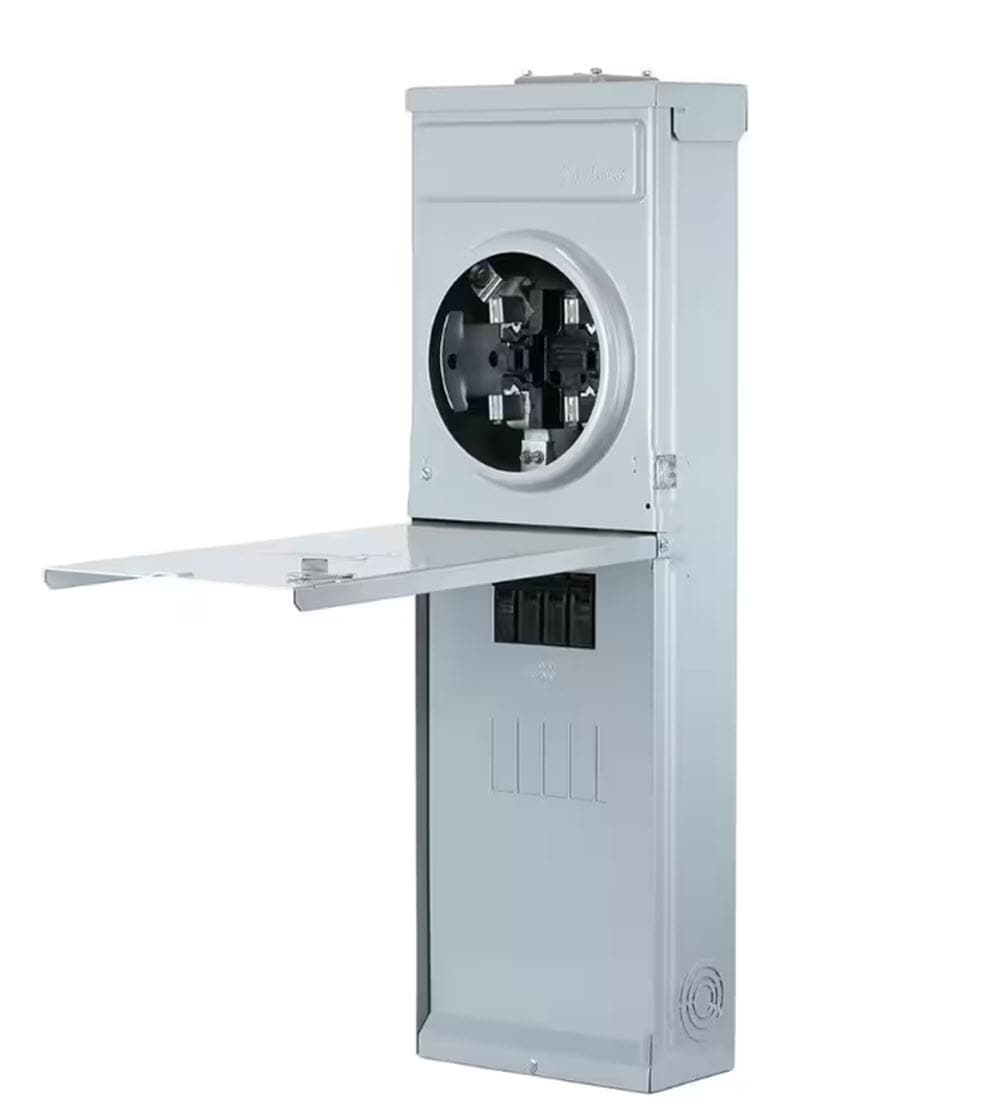 Midwest Compatible with ABB and GE THQL, THHQL Standard, Pigtail AFCI, GFCI and DFCI breakers 200-Amp 4-space load center - angle view