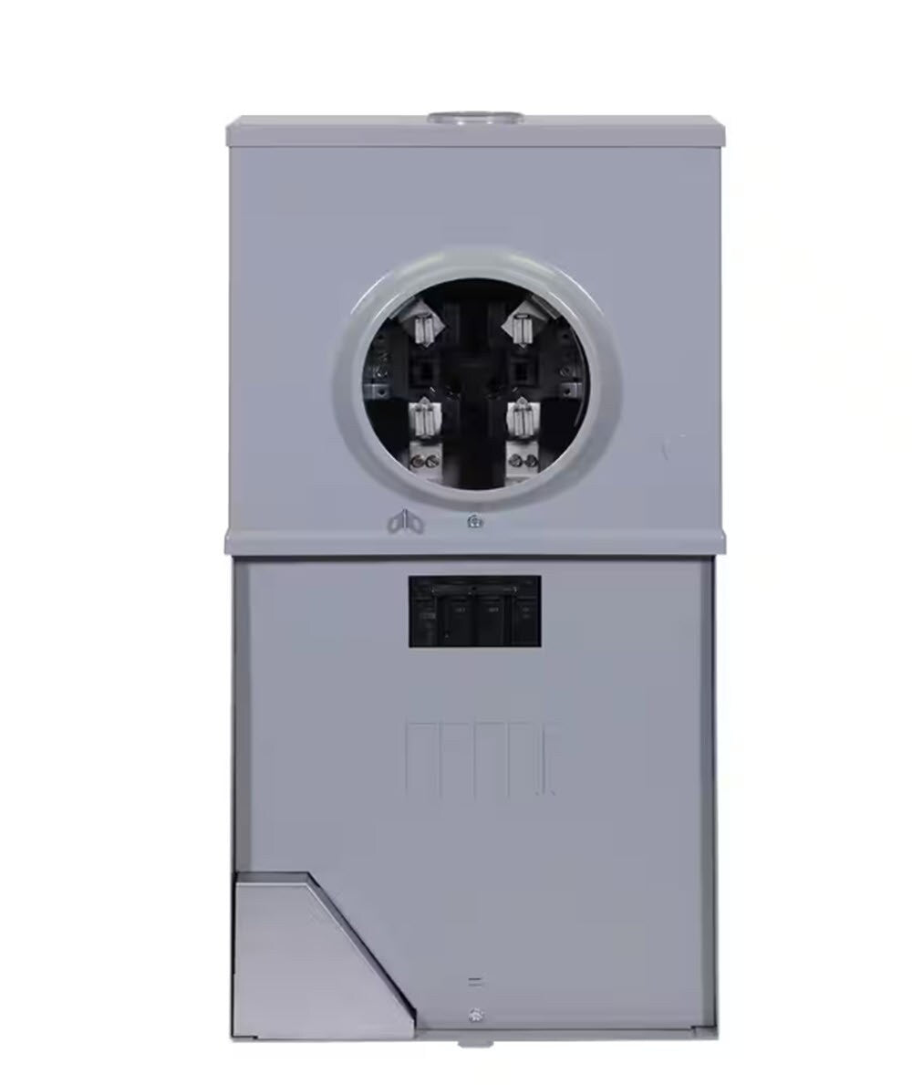 Midwest Compatible with ABB and GE THQL, THHQL Standard, Pigtail AFCI, GFCI and DFCI breakers 200-Amp 4-space load center - angle view