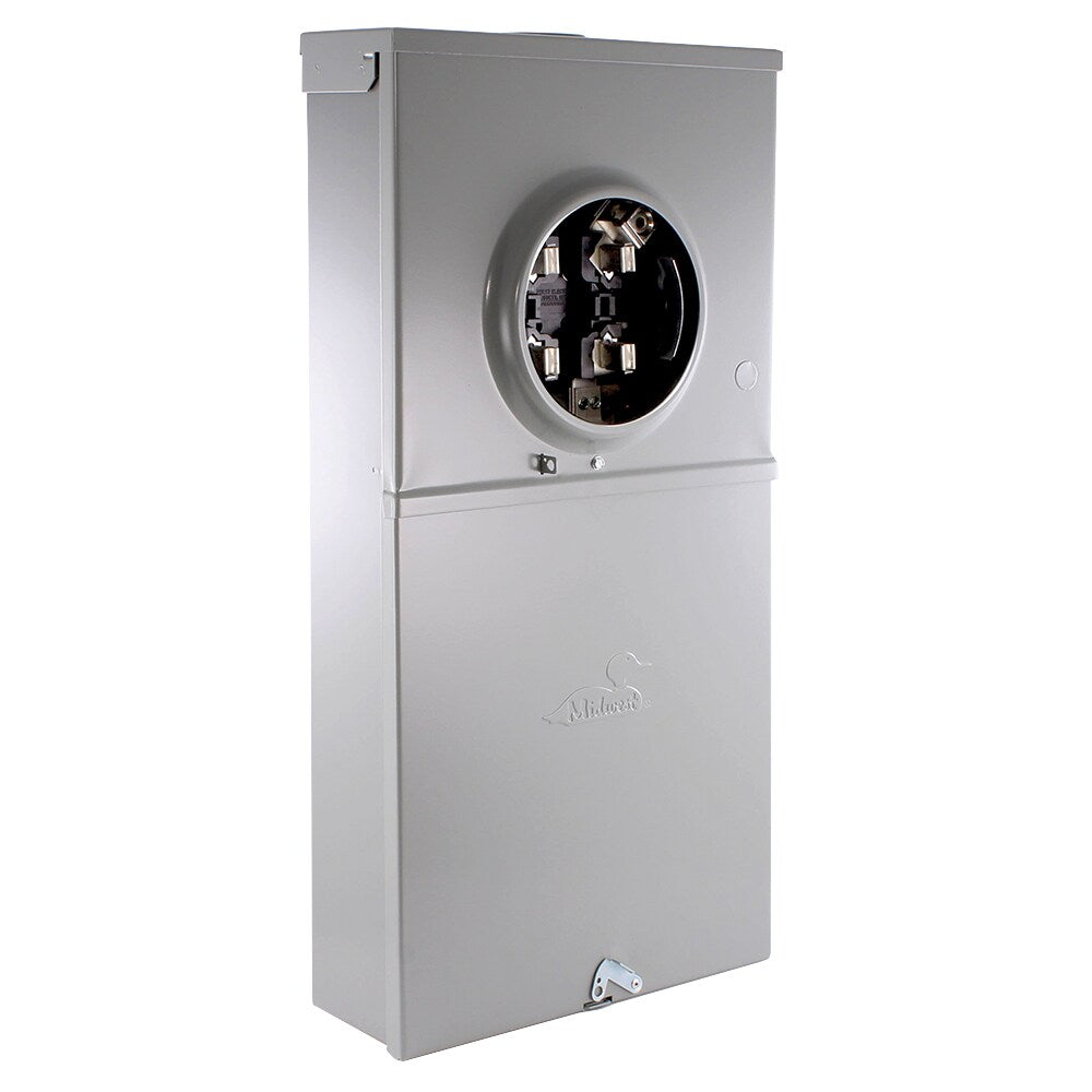 Midwest Compatible with ABB and GE THQL, THHQL Standard, Pigtail AFCI, GFCI and DFCI breakers 200-Amp 4-space load center - side view