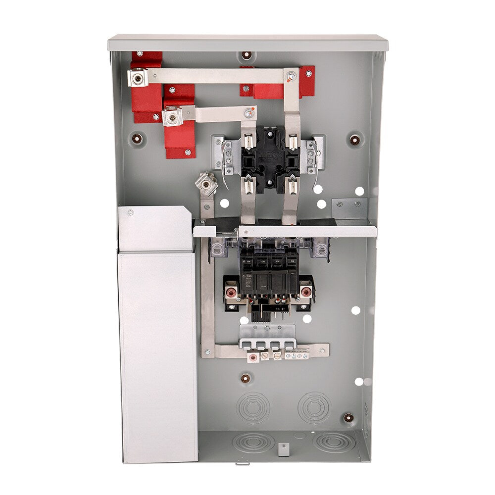 Midwest Compatible with ABB and GE THQL, THHQL Standard, Pigtail AFCI, GFCI and DFCI breakers 200-Amp 4-space load center - side view