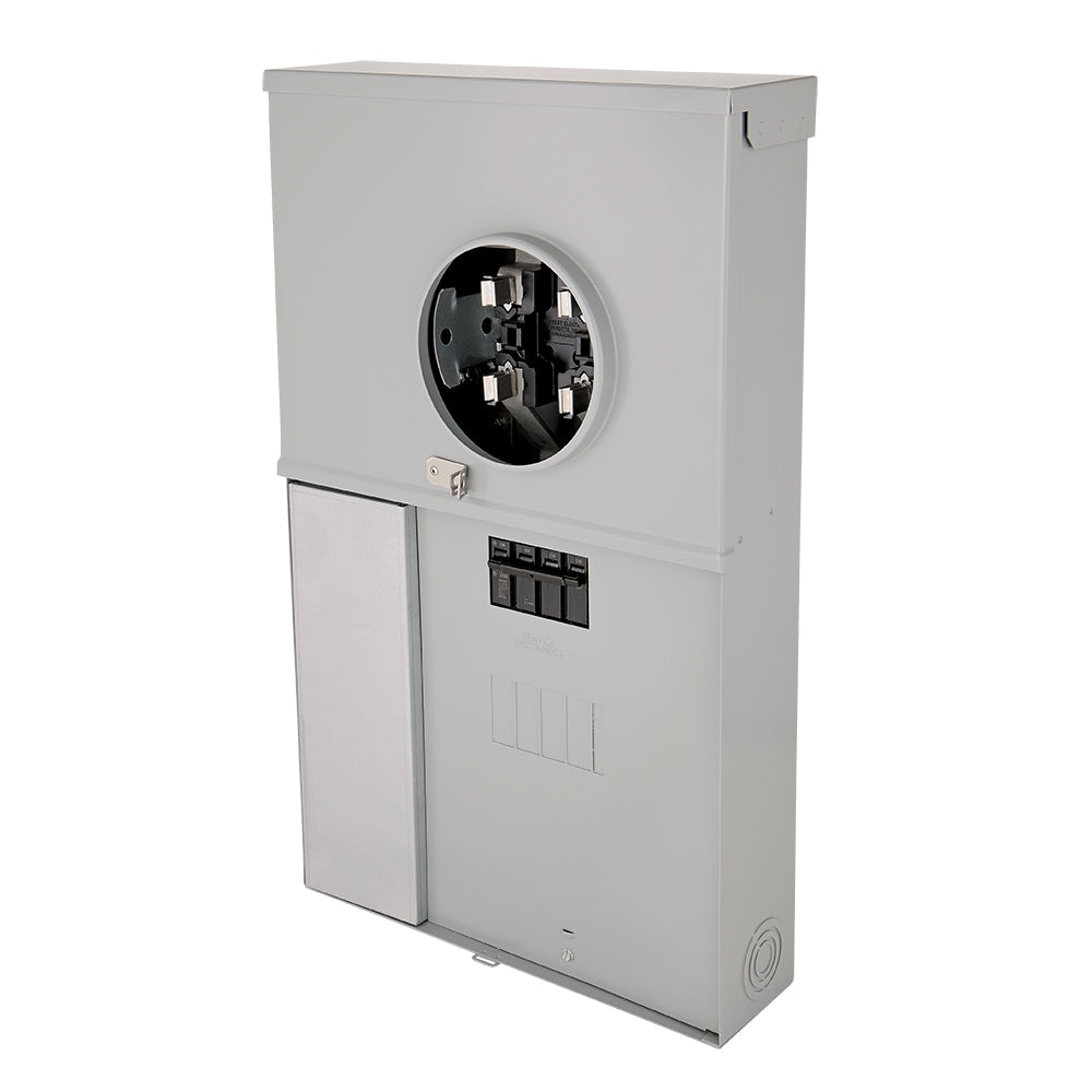 Midwest Compatible with ABB and GE THQL, THHQL Standard, Pigtail AFCI, GFCI and DFCI breakers 200-Amp 4-space load center - interior view