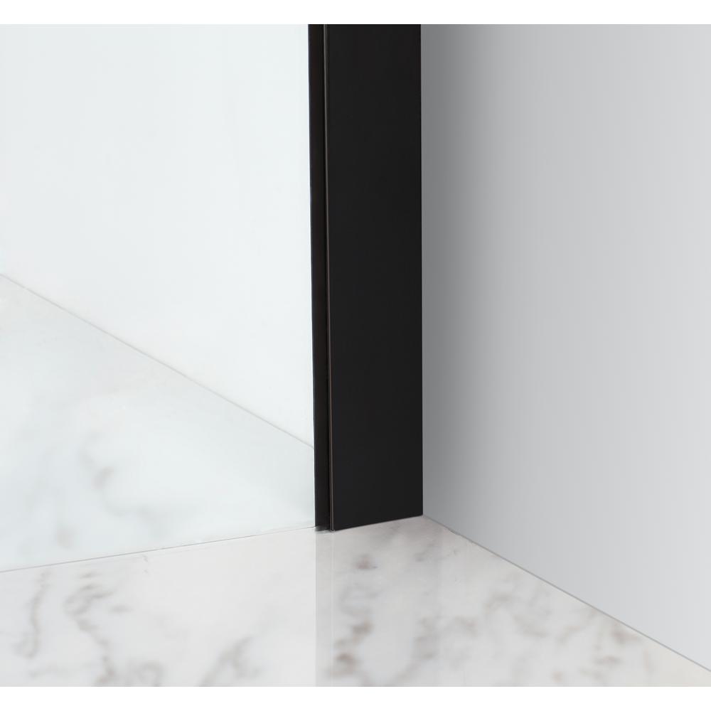 60 in. - 64 in. x 34 in. x 80 in. Frameless Corner Sliding Shower Enclosure Clear Glass in Oil Rubbed Bronze Left - Super Arbor