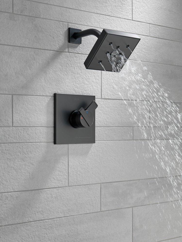 Delta Ara Matte Black 1-Handle Shower Faucet, Trim Only