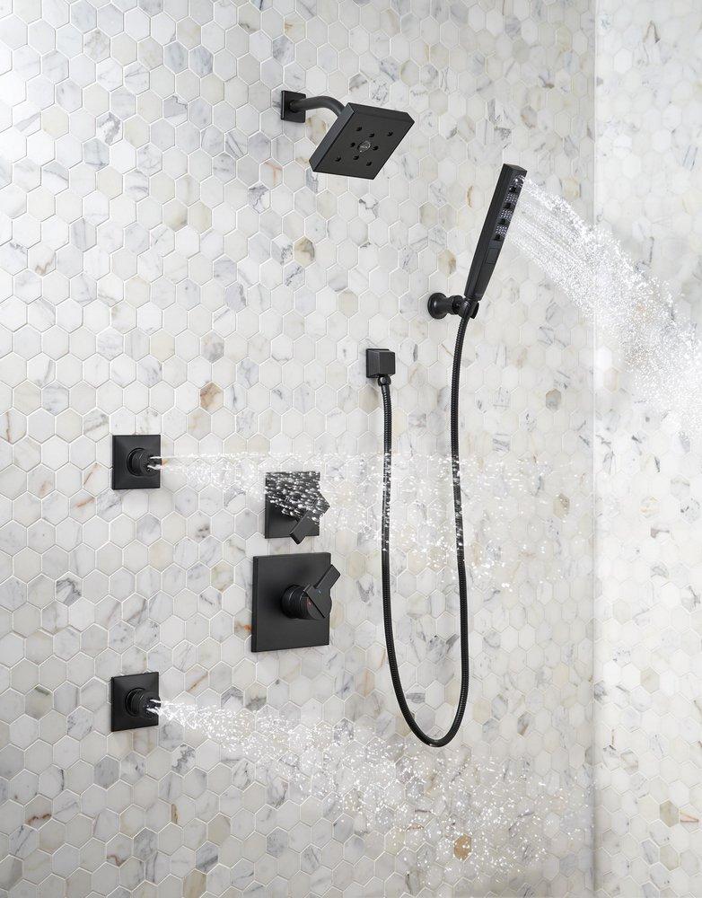 Delta Ara Matte Black 1-Handle Shower Faucet, Trim Only