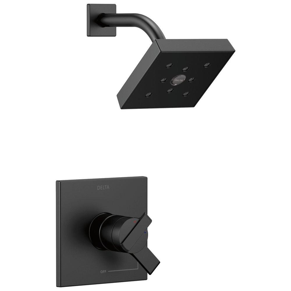 Delta Ara Matte Black 1-Handle Shower Faucet, Trim Only