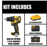 ATOMIC 20-Volt MAX Brushless Cordless 1/2 in. Drill/Driver Kit with Battery 4 Ah, Charger/Tough System 22 in. Toolbox - Super Arbor