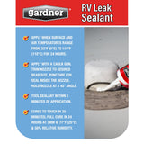 Gardner Silicone RV Leak Sealant, White, 10-oz – Waterproof Roof Sealant