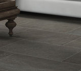 Style Selections Galvano Charcoal Porcelain Granite Bullnose Tile (3-in x 12-in)