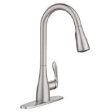 Moen Georgene Spot Resist Stainless 1-Handle Deck Mount Pull-Down Handle/Lever Commercial/Residential Kitchen Faucet (Deck Plate Included)