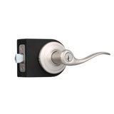 Tustin Satin Nickel Entry Door Lever featuring SmartKey Security - Super Arbor