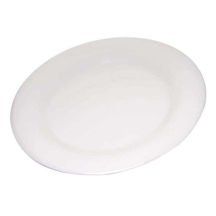 Durus 10.5 in. White Melamine Wide Rim Dinner Plate (12-Pack)
