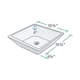 Porcelain Vessel Sink in White with 7001 Faucet and Pop-Up Drain in Chrome - Super Arbor