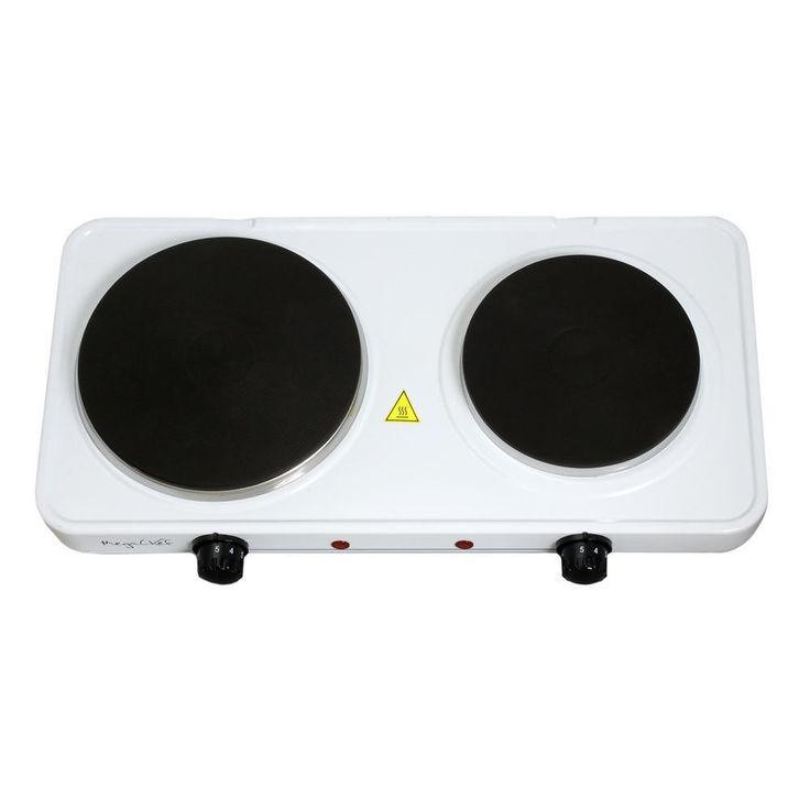 Portable 2-Burner 7.25 in. Sleek White Hot Plate with Temperature Control