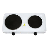 Portable 2-Burner 7.25 in. Sleek White Hot Plate with Temperature Control