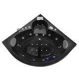 Dolphin 59 in. Acrylic Center Drain Corner Alcove Whirlpool Bathtub in Black - Super Arbor