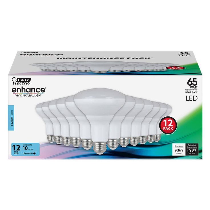 Feit Electric 65-Watt Equivalent BR30 Dimmable CEC Title 20 Compliant LED ENERGY STAR 90+ CRI Flood Light Bulb, Daylight (12-Pack)
