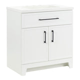 Style Selections Potter 30-in White Single Sink Bathroom Vanity with White Cultured Marble Top