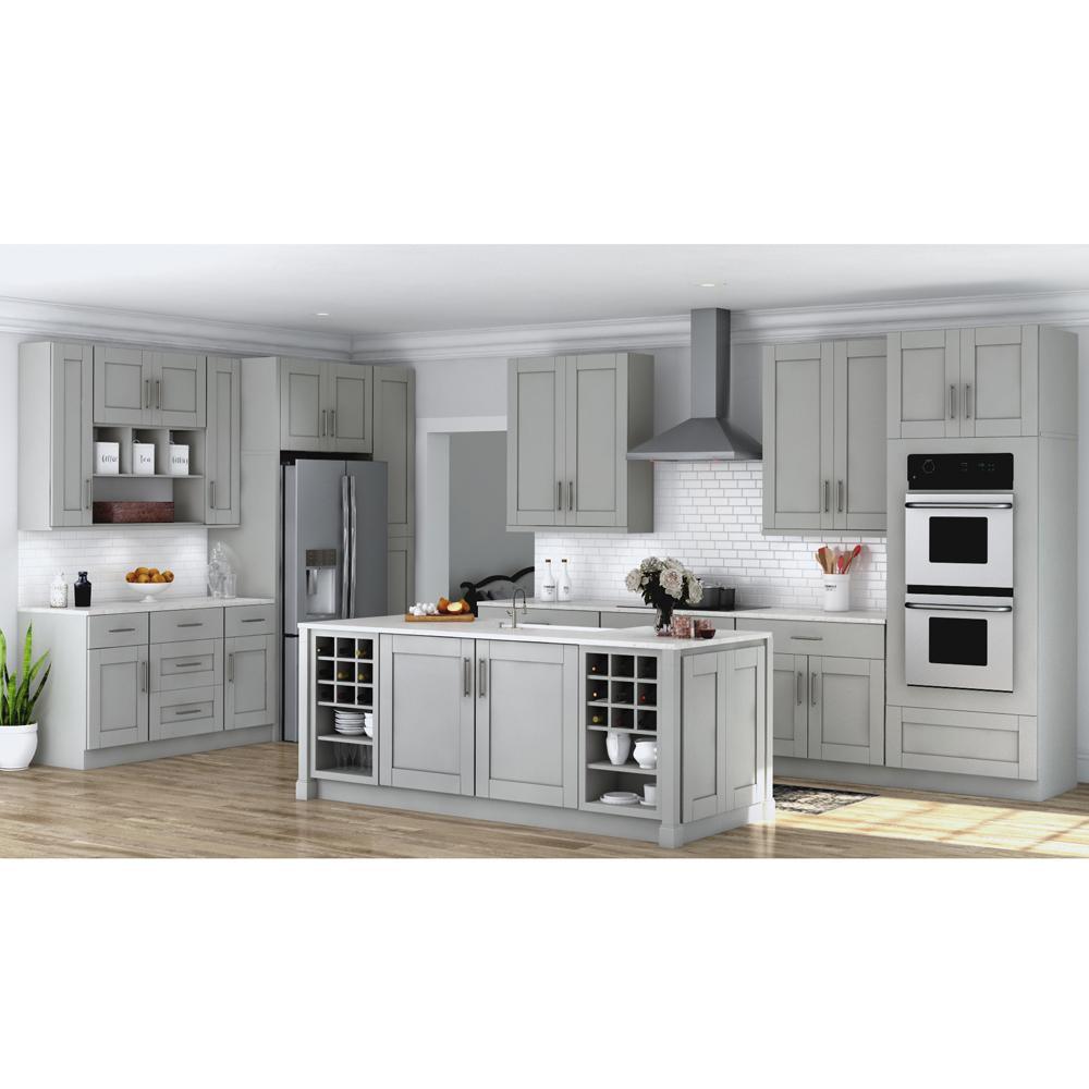 Shaker Assembled 28.5x34.5x16.5 in. Lazy Susan Corner Base Kitchen Cabinet in Dove Gray