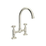Rohl Country Kitchen Polished Nickel 2-Handle Deck-Mount Bridge Handle Kitchen Faucet