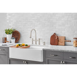 PROFINA Farmhouse Apron-Front Fireclay 36 in. Single Bowl Kitchen Sink with Beechwood Cutting Board in White - Super Arbor