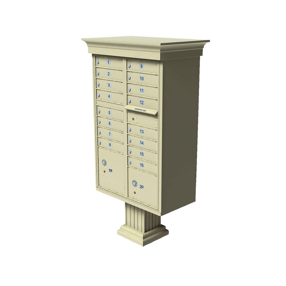 Vital 12-Mailboxes 1-Parcel Locker 1-Outgoing Pedestal Mount Cluster Box Unit - Super Arbor