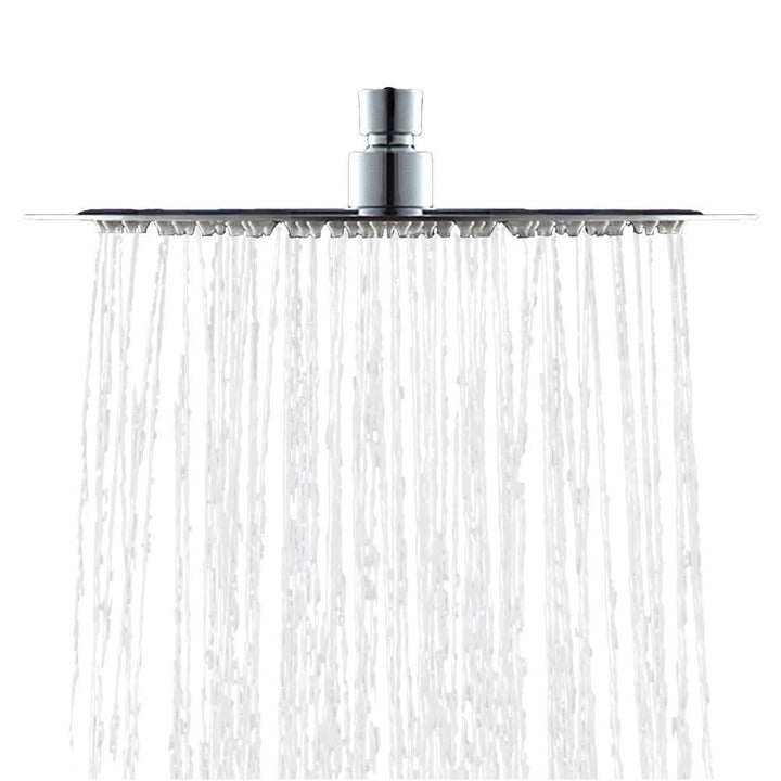1-Spray 9 in. Single Wall Mount Fixed Shower Head in Polished Stainless Steel - Super Arbor