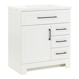 Style Selections Cauley 30-in White Single Sink Bathroom Vanity with White Cultured Marble Top