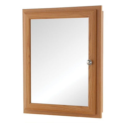 20-3/4 in. x 25-3/4 in. Fog Free Framed Recessed or Surface-Mount Bathroom Medicine Cabinet in Oak - Super Arbor