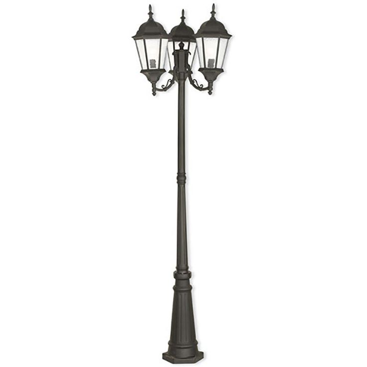 Hamilton 3 Light Textured Black  Outdoor Post Top Lantern