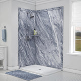 Elegance 36 in. x 48 in. x 80 in. 7-Piece Easy Up Adhesive Corner Shower Wall Surround in Triton - Super Arbor