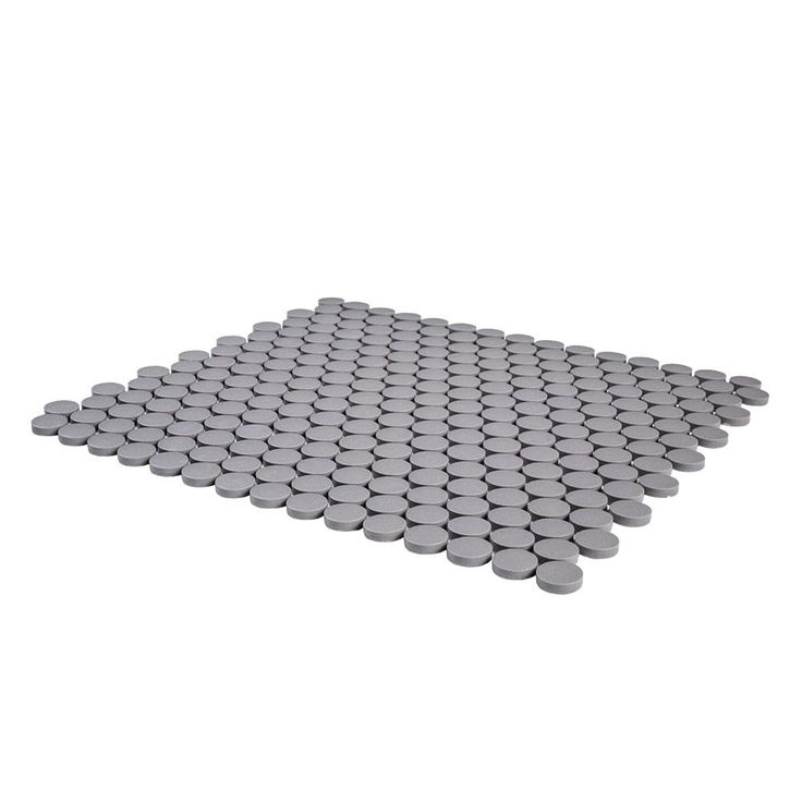 Jeffrey Court Thunderhead Gray 12.25 in. x 11.375 in. x 6 mm Penny Round Matte Porcelain Wall and Floor Mosaic Tile