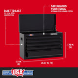 CRAFTSMAN 1000 Series 26-in W x 17.25-in H 5-Drawer Steel Tool Chest (Black) & 57-Piece Household Tool Set with Hard Case