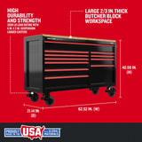 CRAFTSMAN V-Series 63-in W x 40-in H 11-Drawer Steel Rolling Tool Cabinet (Black)
